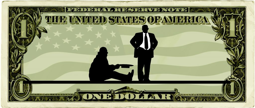 Poverty: dollar bill
