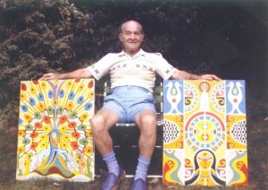 Nachman with his paintings